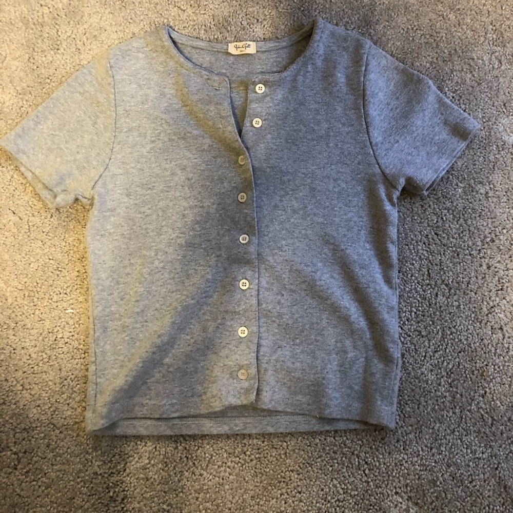 Gray button up brandy melville shirt